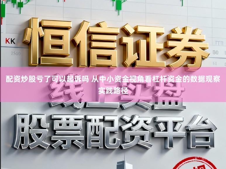 配资炒股亏了可以起诉吗 从中小资金视角看杠杆资金的数据观察实践路径